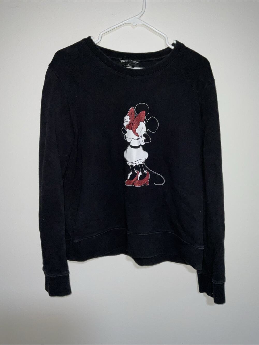 Disney x Kate Spade Minnie Mouse Sweatshirt Womens L Black Graphic Crewneck
